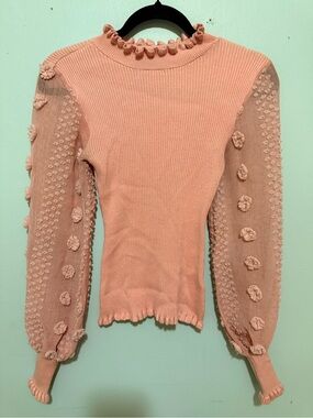 Almost Famous Pink Ruffled-Knit Top